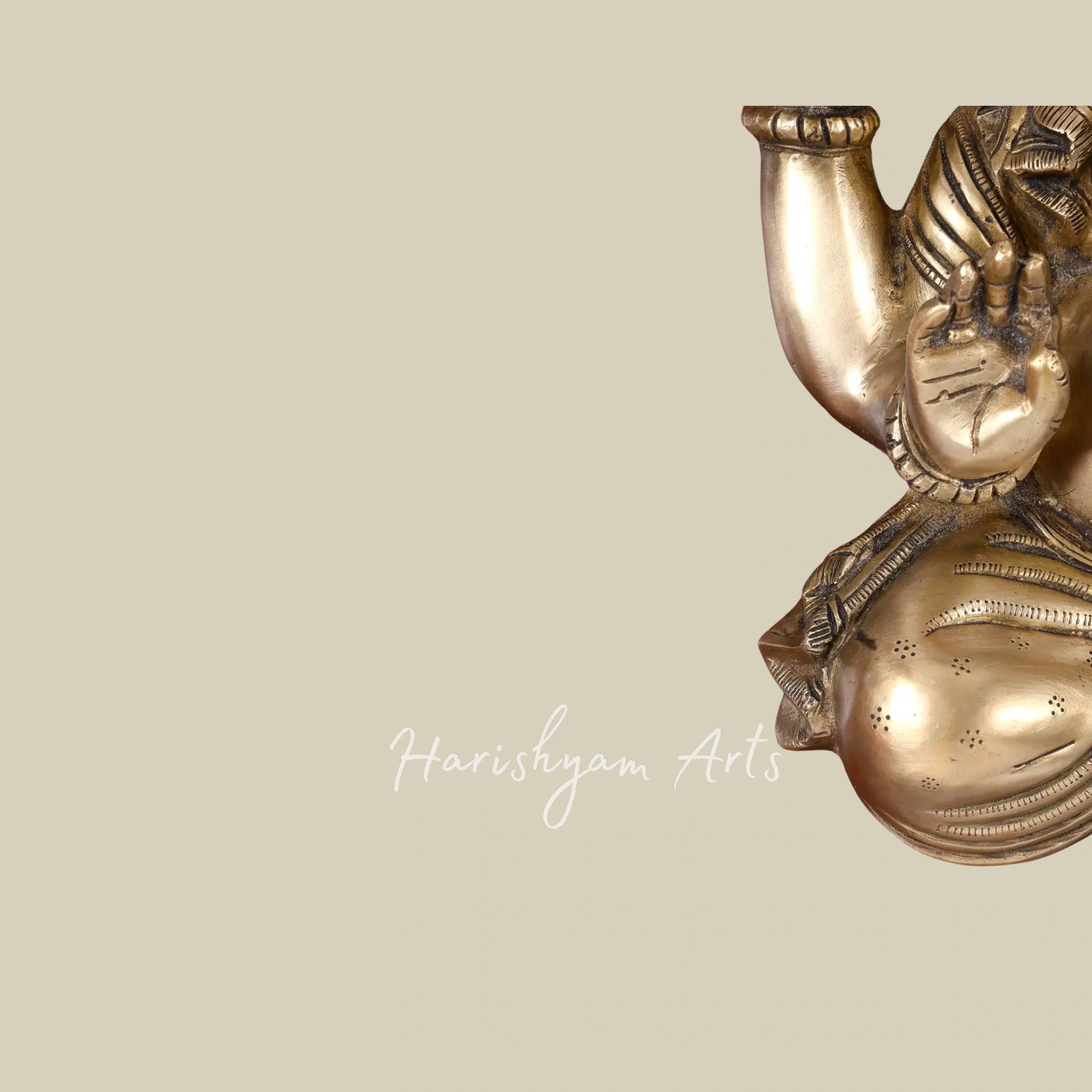 24" Turbaned Lord Ganesha Brass Wall Art with Decorative Wooden Frame