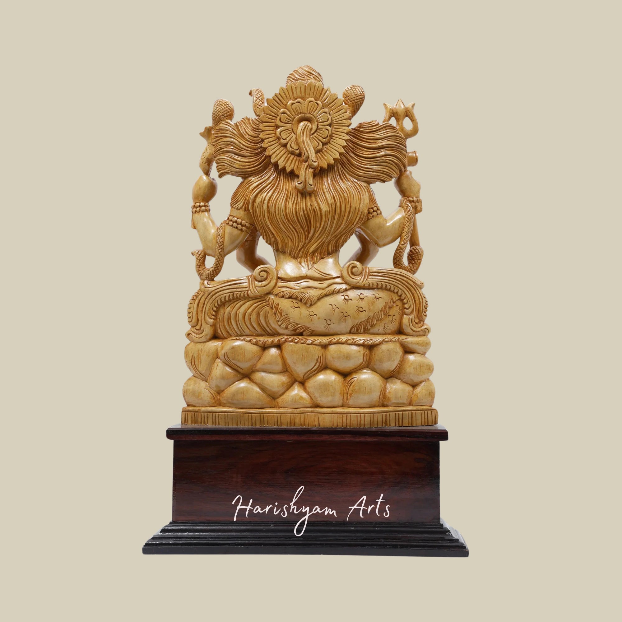 24" Mahayogi Shiva Handcrafted Wooden Statue7