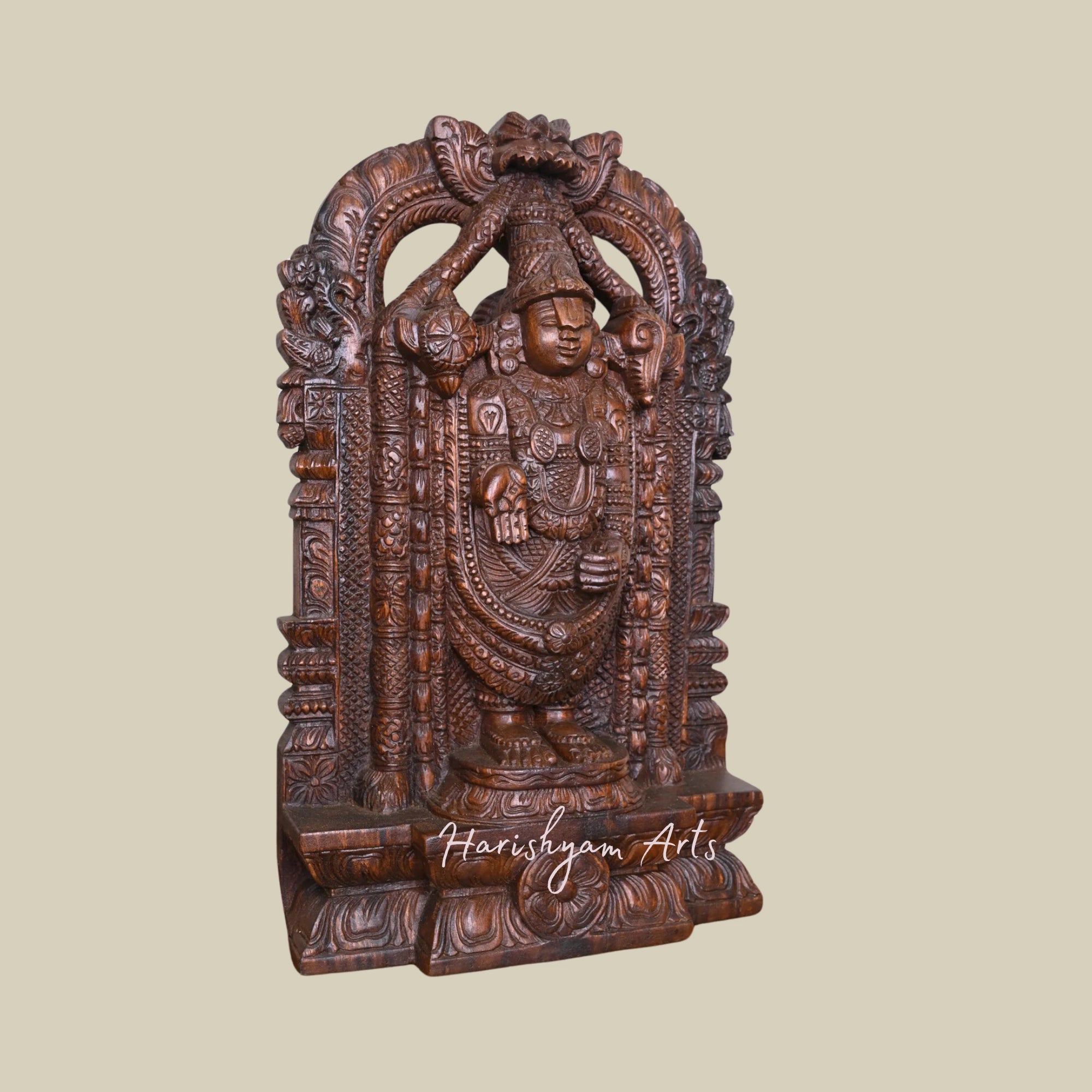 24" Wooden Lord Venkateshwara Sculpture1