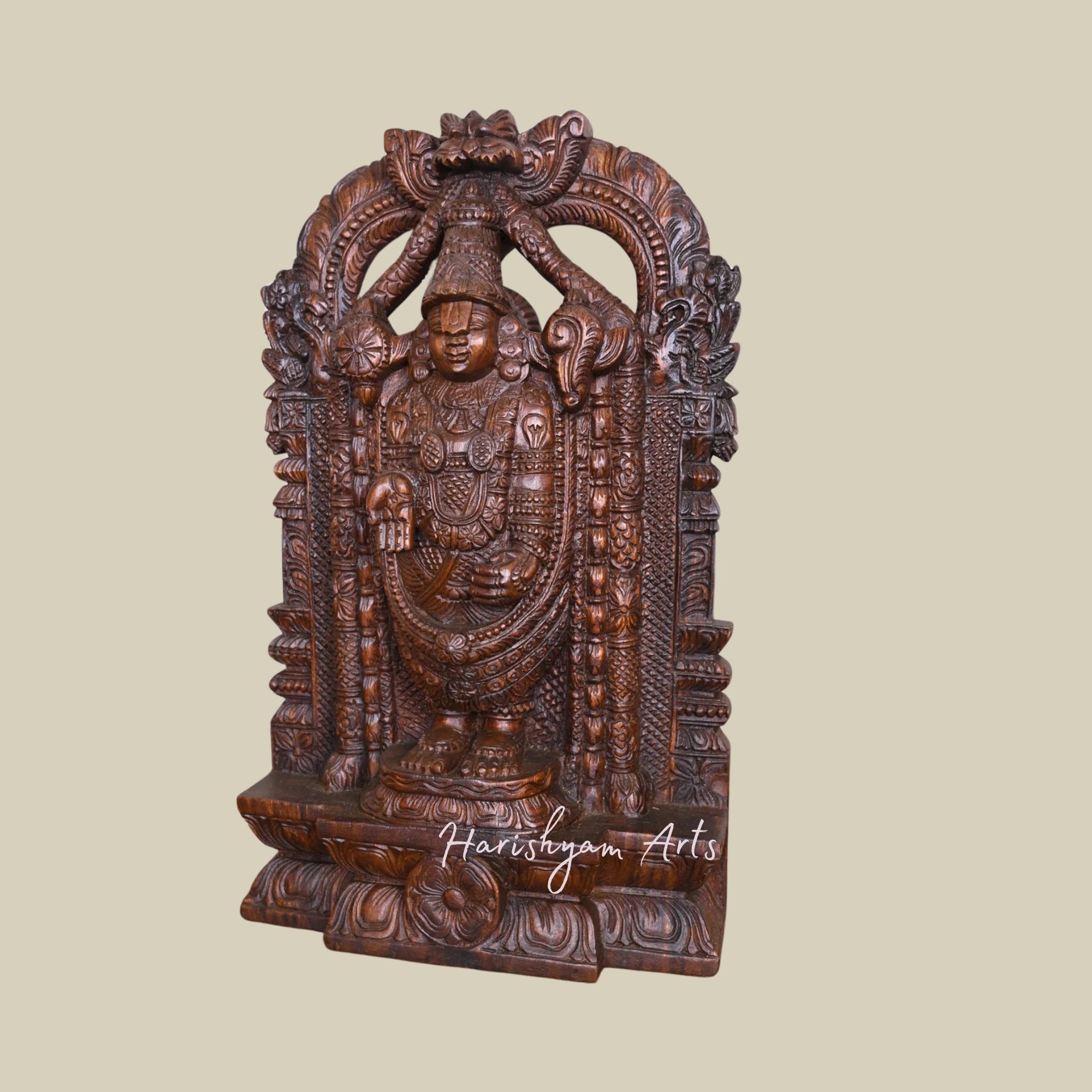 24" Wooden Lord Venkateshwara Sculpture3