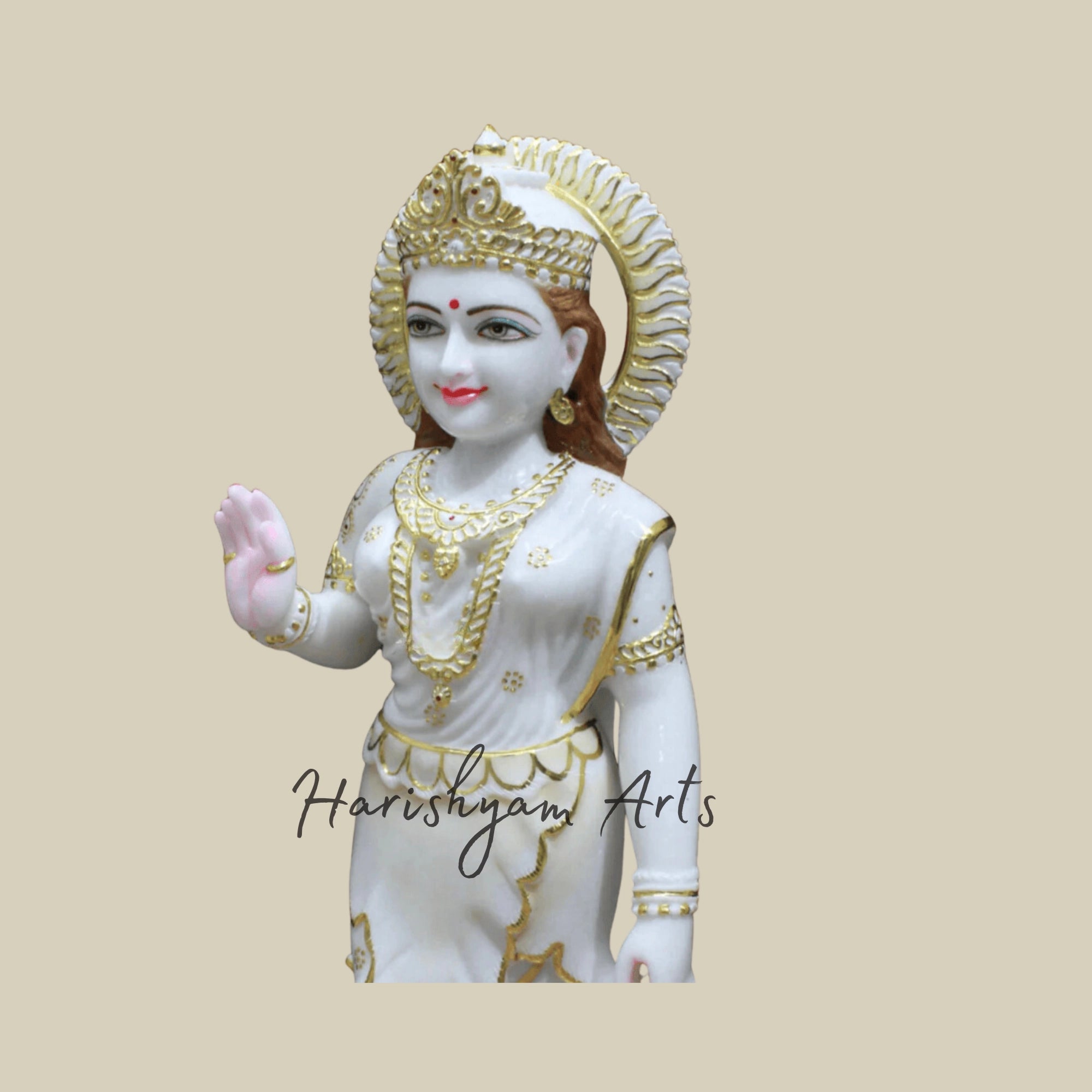 24" Marble Parvati Maa Moorti for Homes and Temple