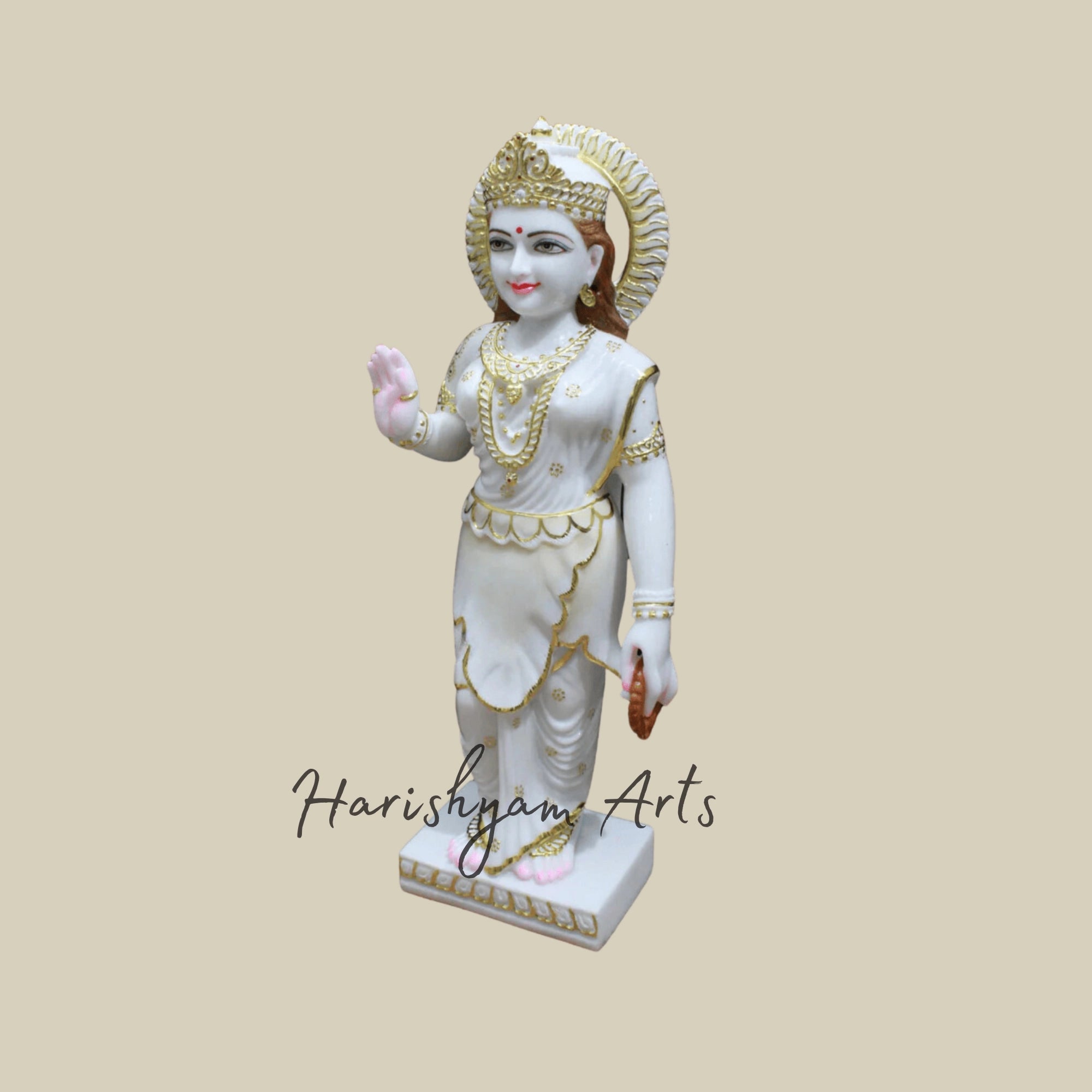 24" Marble Parvati Maa Moorti for Homes and Temple5