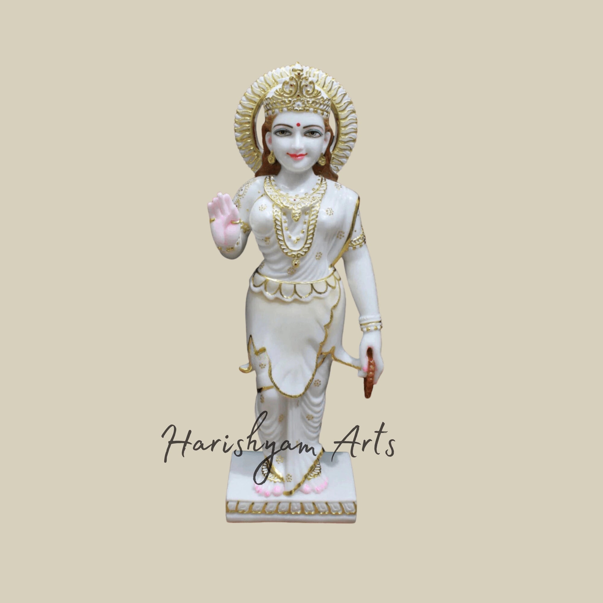 24" Marble Parvati Maa Moorti for Homes and Temple6