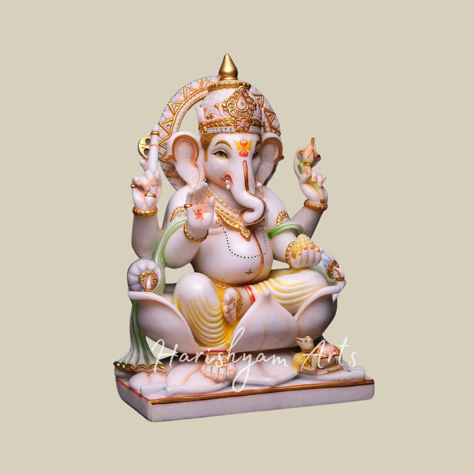 24 inches laxmi ganesh marble murti1