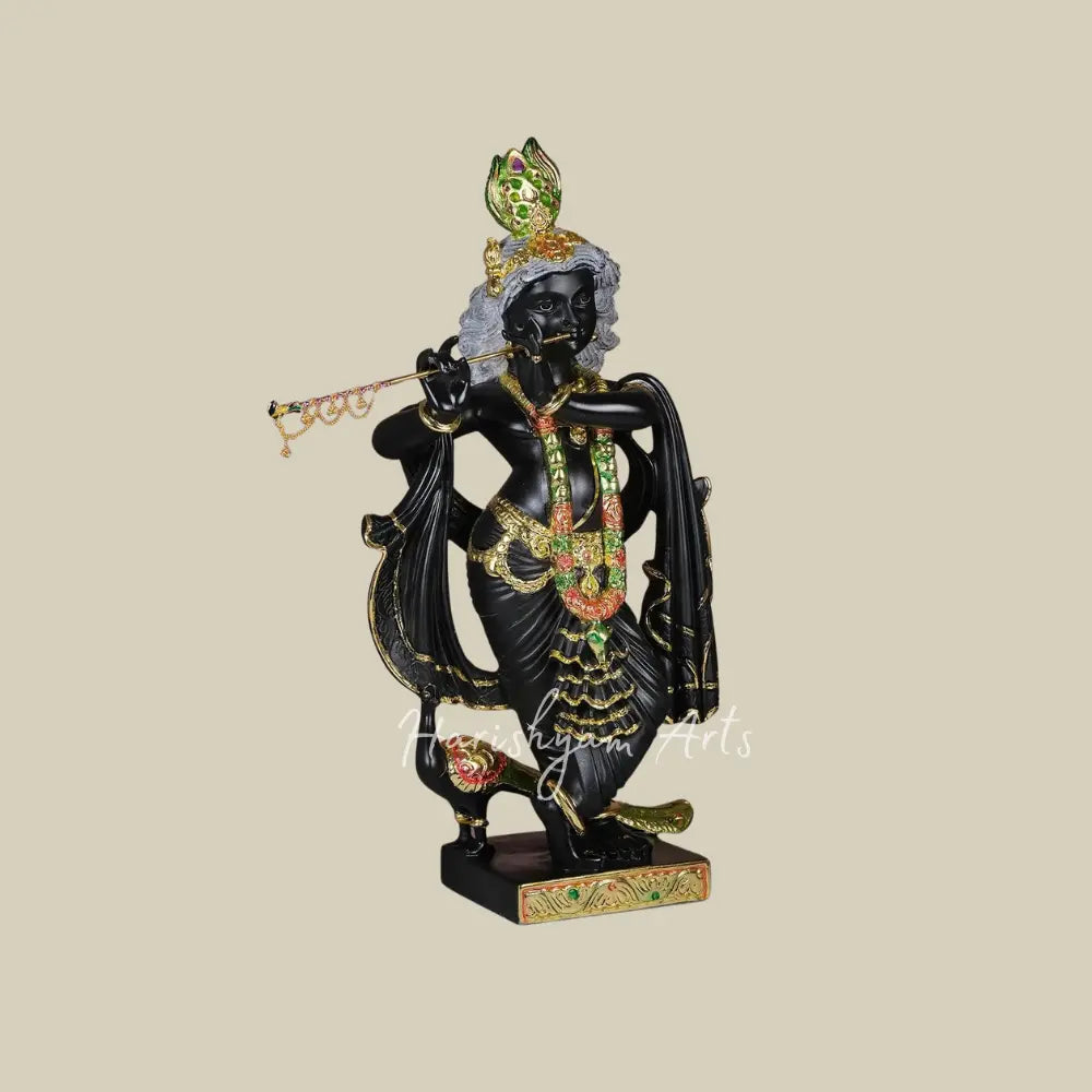 24" Black Lord Krishna Marble Statue