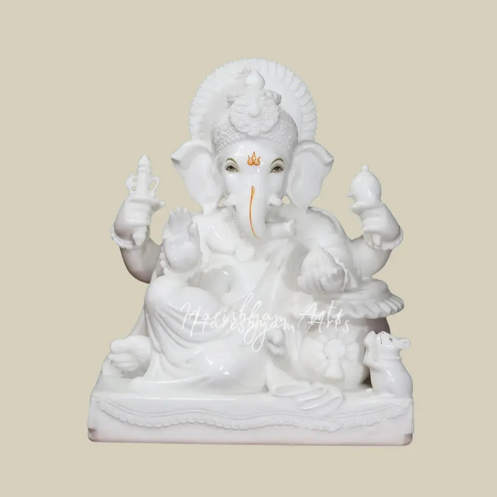 24" Lord Ganesha Statue in Vietnam Marble