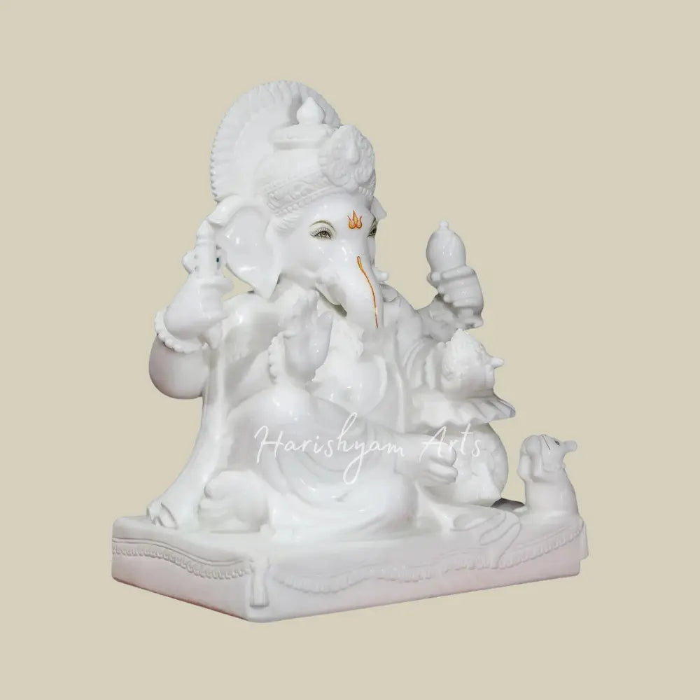 24" Lord Ganesha Statue in Vietnam Marble