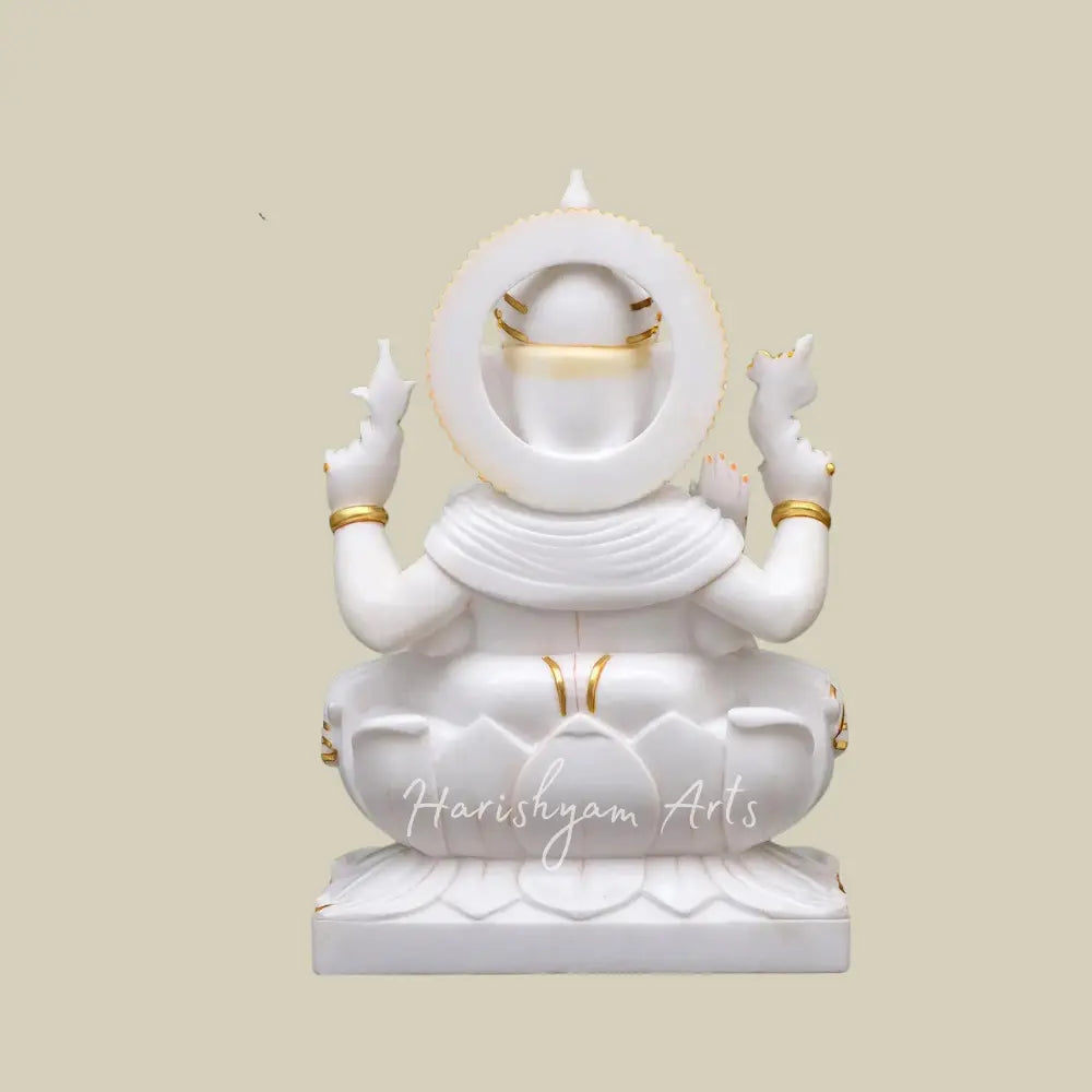 24" Marble Ganpati Bappa Idol for Home & Temple