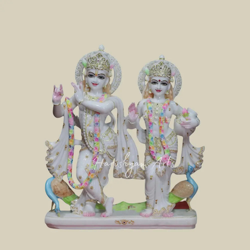 24" Marble Radha Krishna Idol