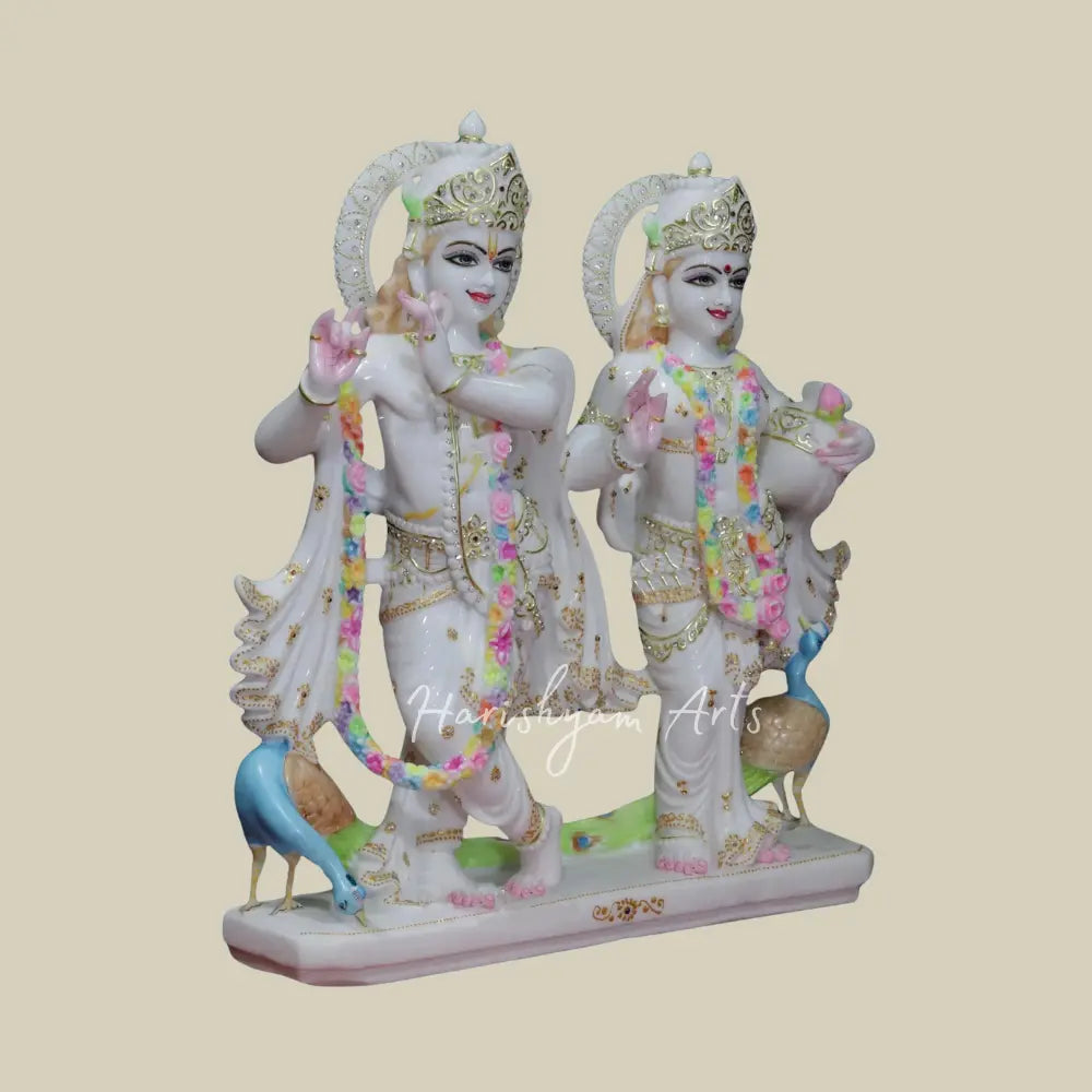 24" Marble Radha Krishna Idol