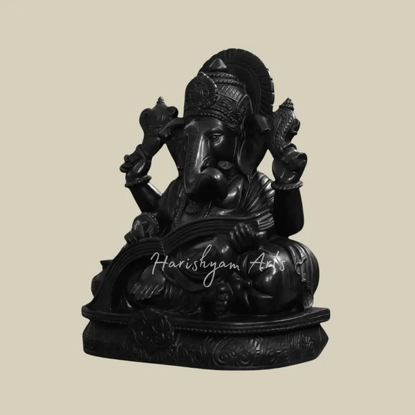 24 inches Sitting Ganesha In Padmasan Marble Statue