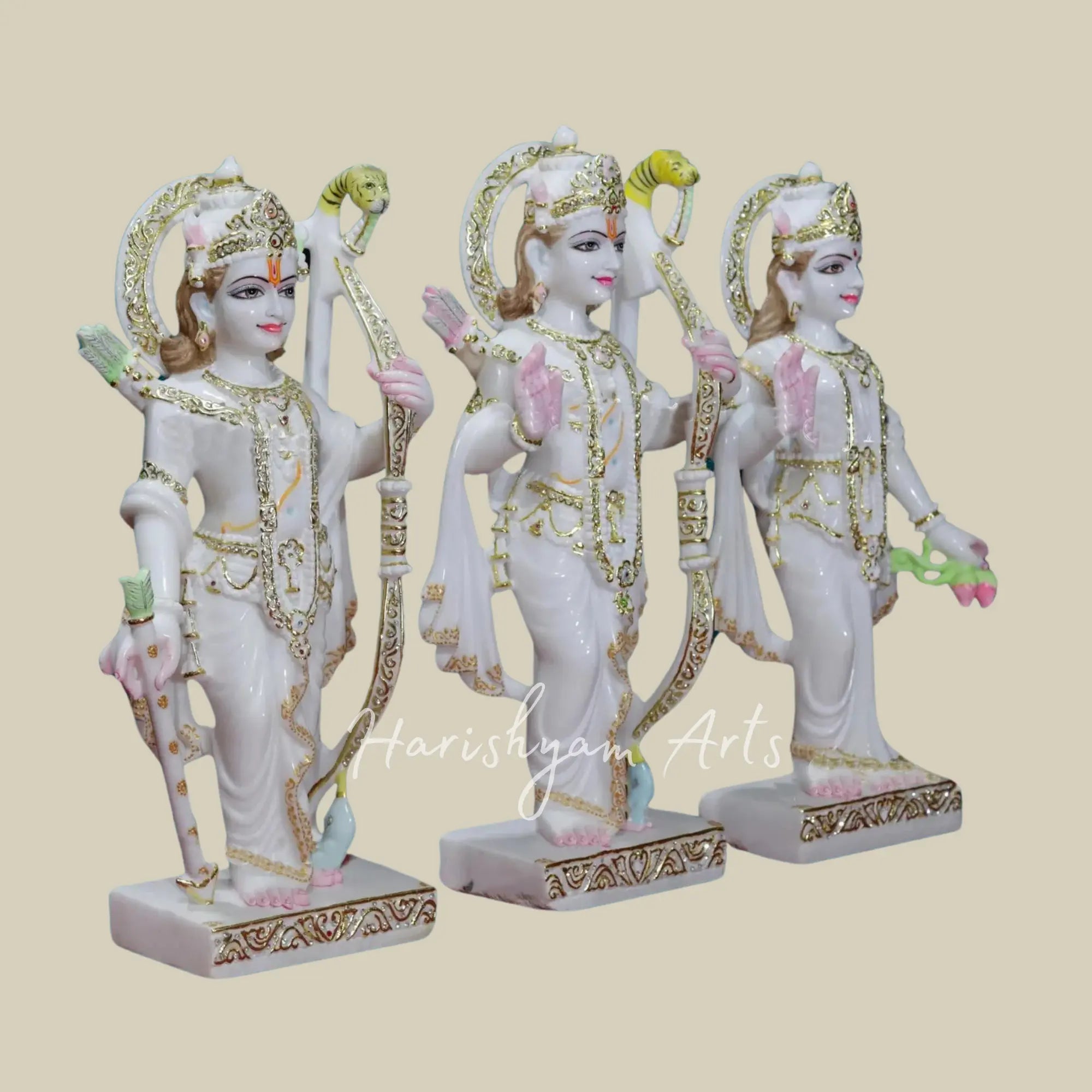 24 inches White Makrana Marble Ram Jodi Marble Statue 1