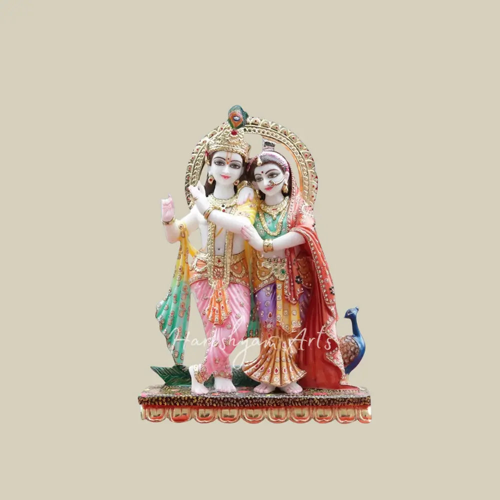 24" beautiful radha krishna marble idol