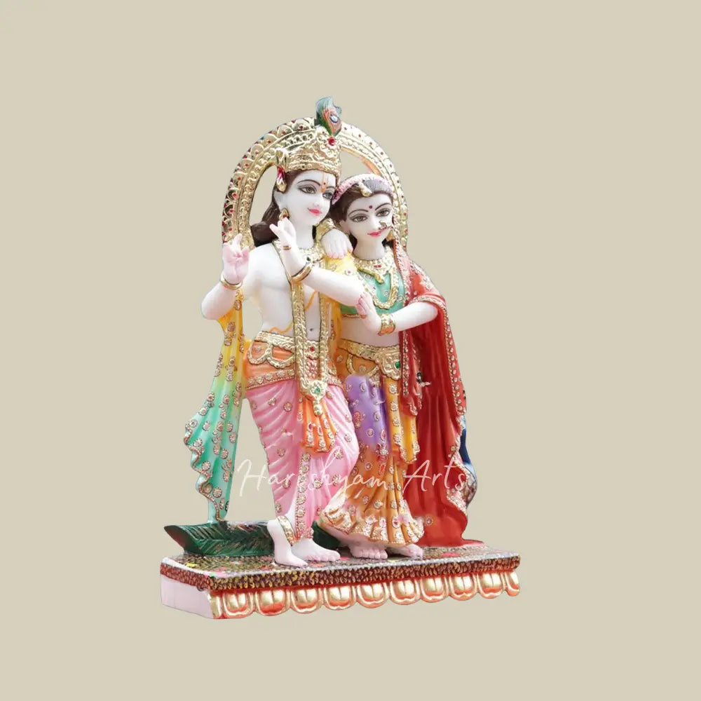 24" beautiful radha krishna marble idol