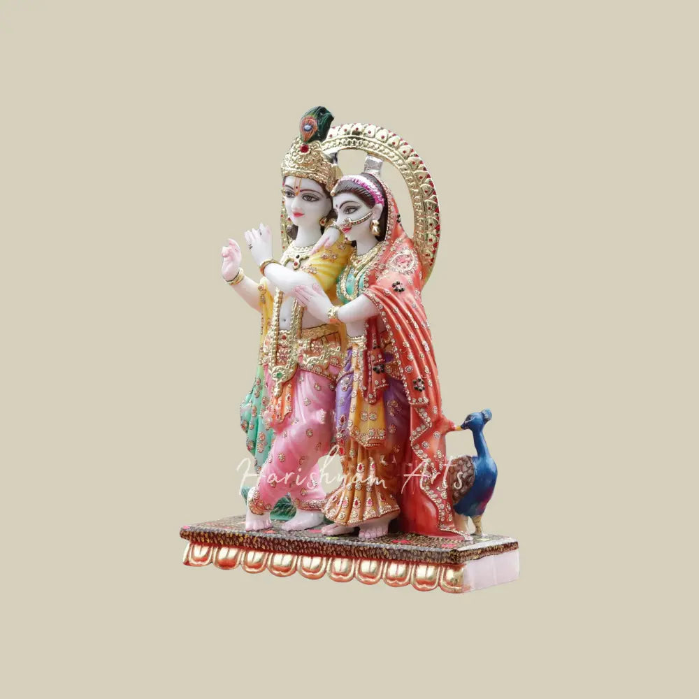 24" beautiful radha krishna marble idol