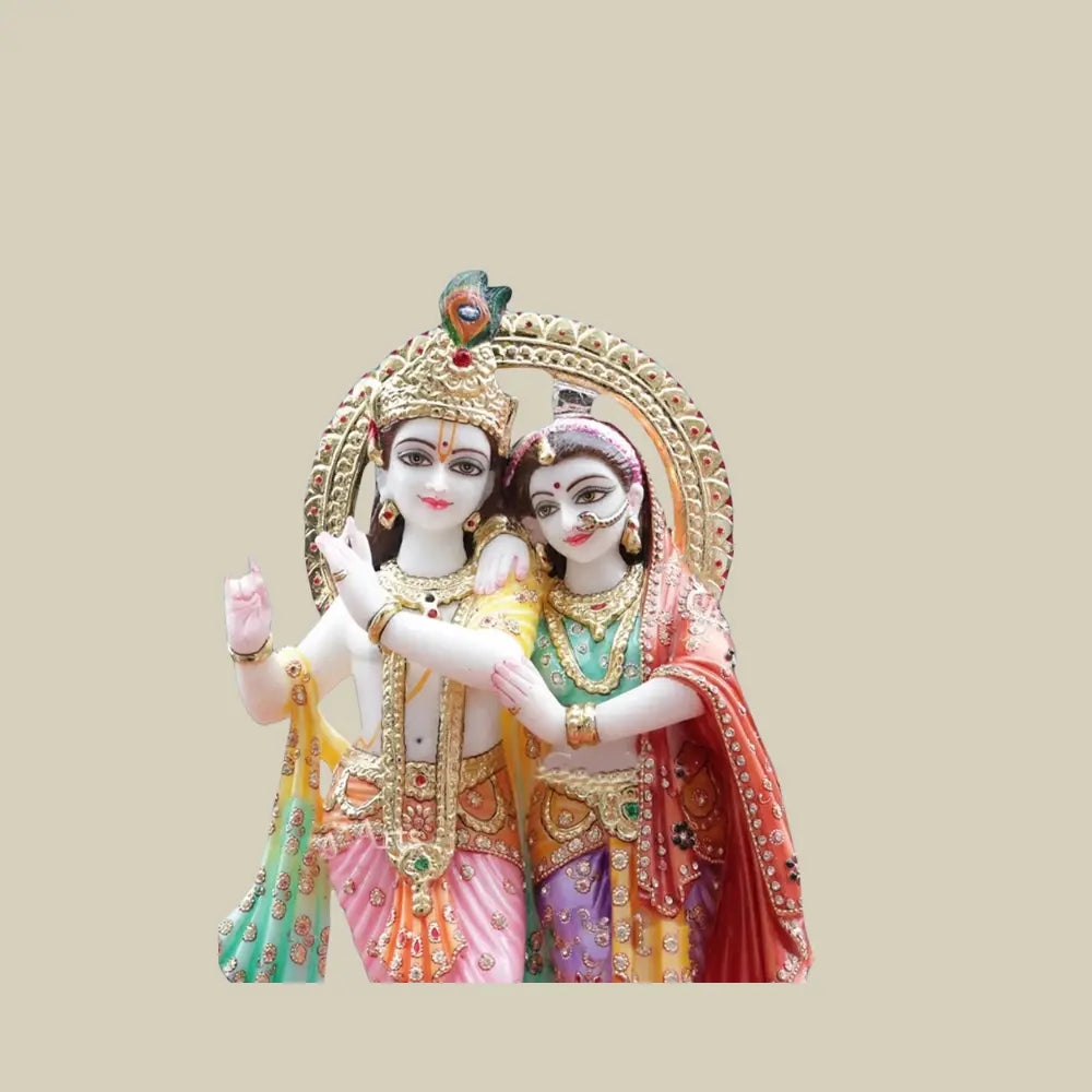 24" beautiful radha krishna marble idol