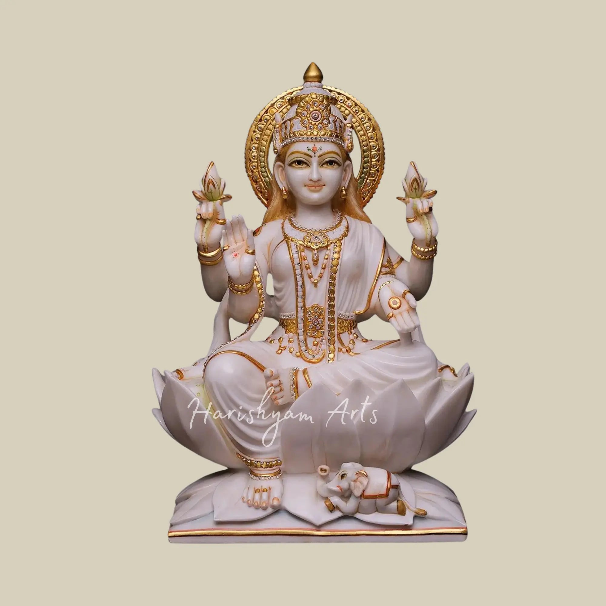 24 inches marble lakshmi statue