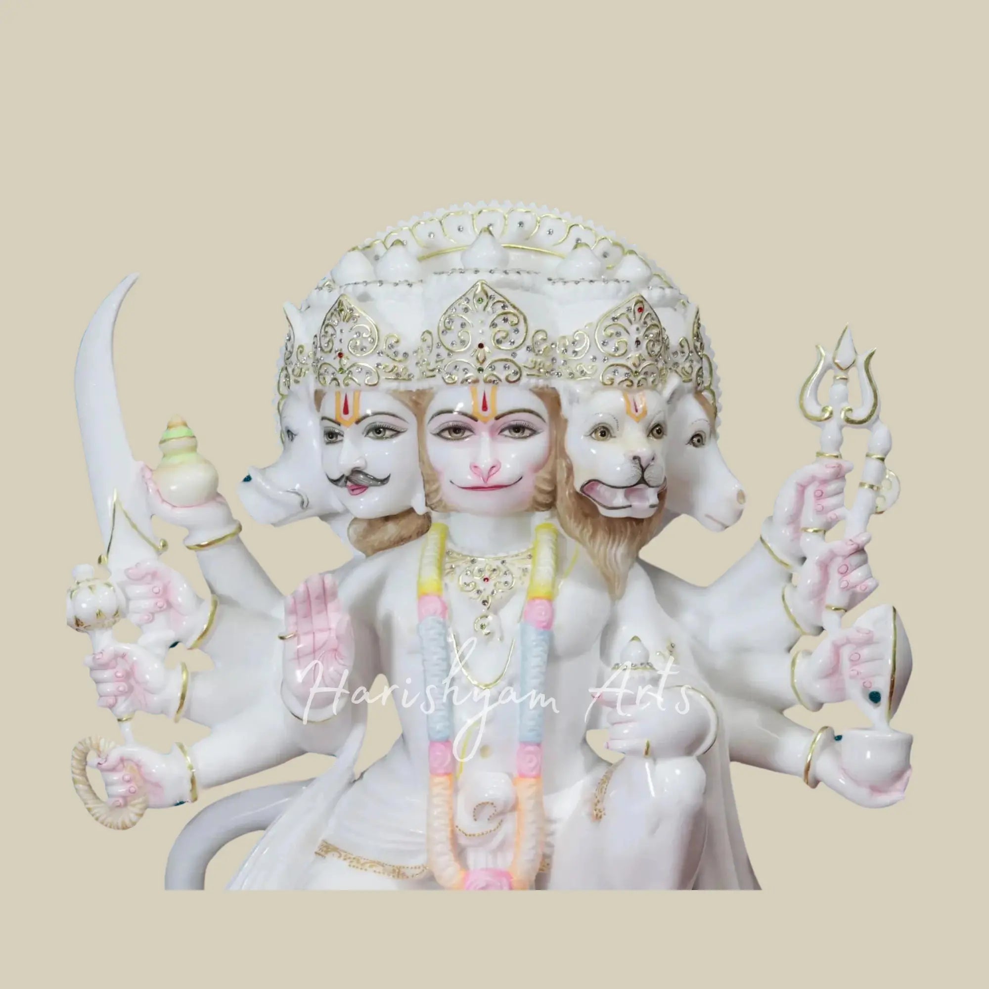 24 inches panchmukhi hanuman murti marble 1