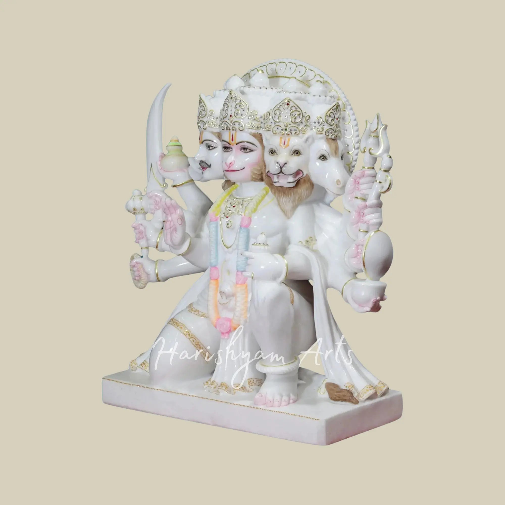 24 inches panchmukhi hanuman murti marble 3