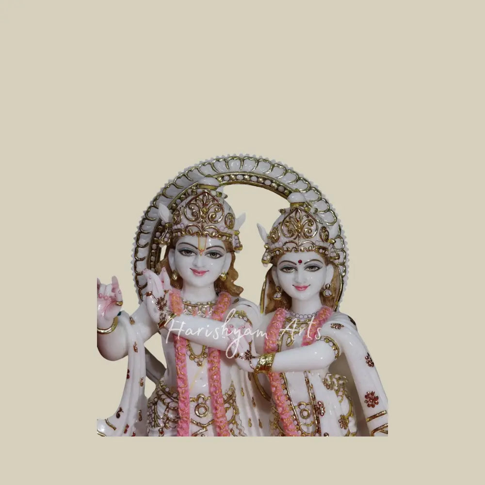 24" radha krishna statue in pure vietnam marble