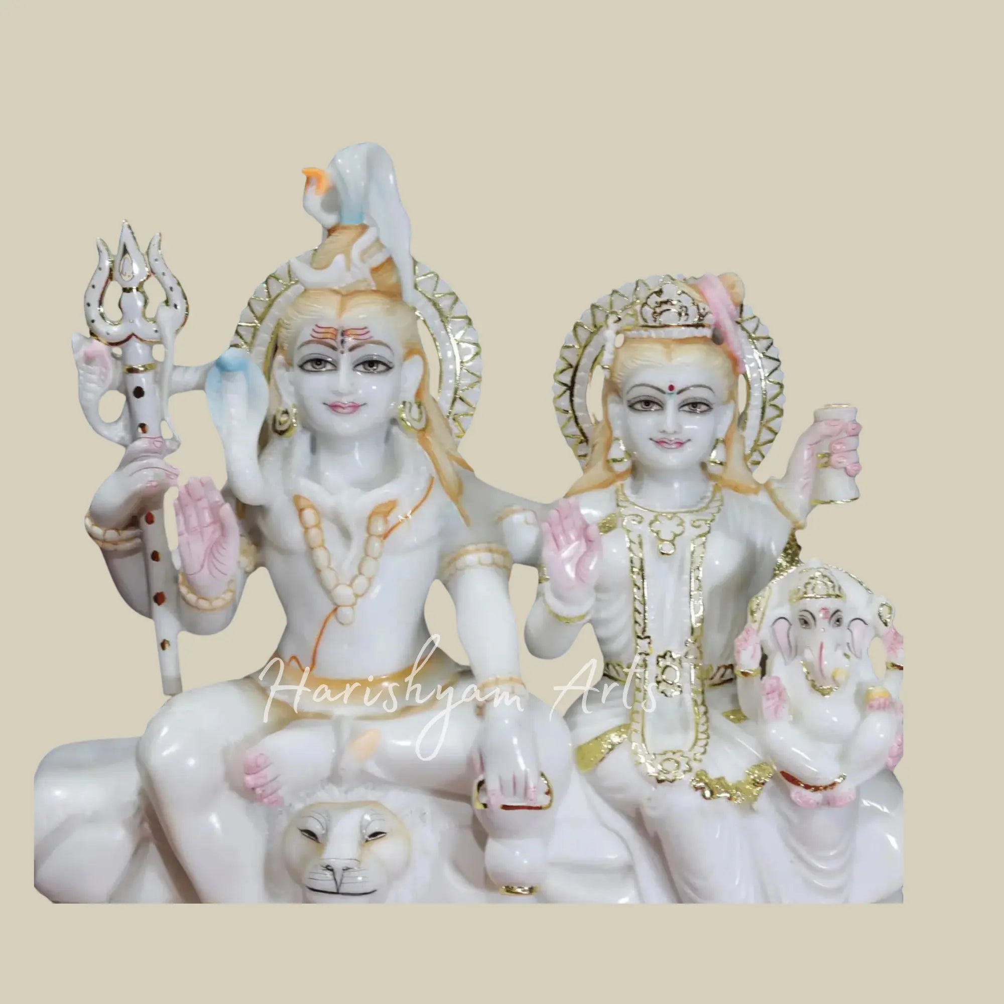 24 inches shiv parivar murti for mandir in makrana marble 2