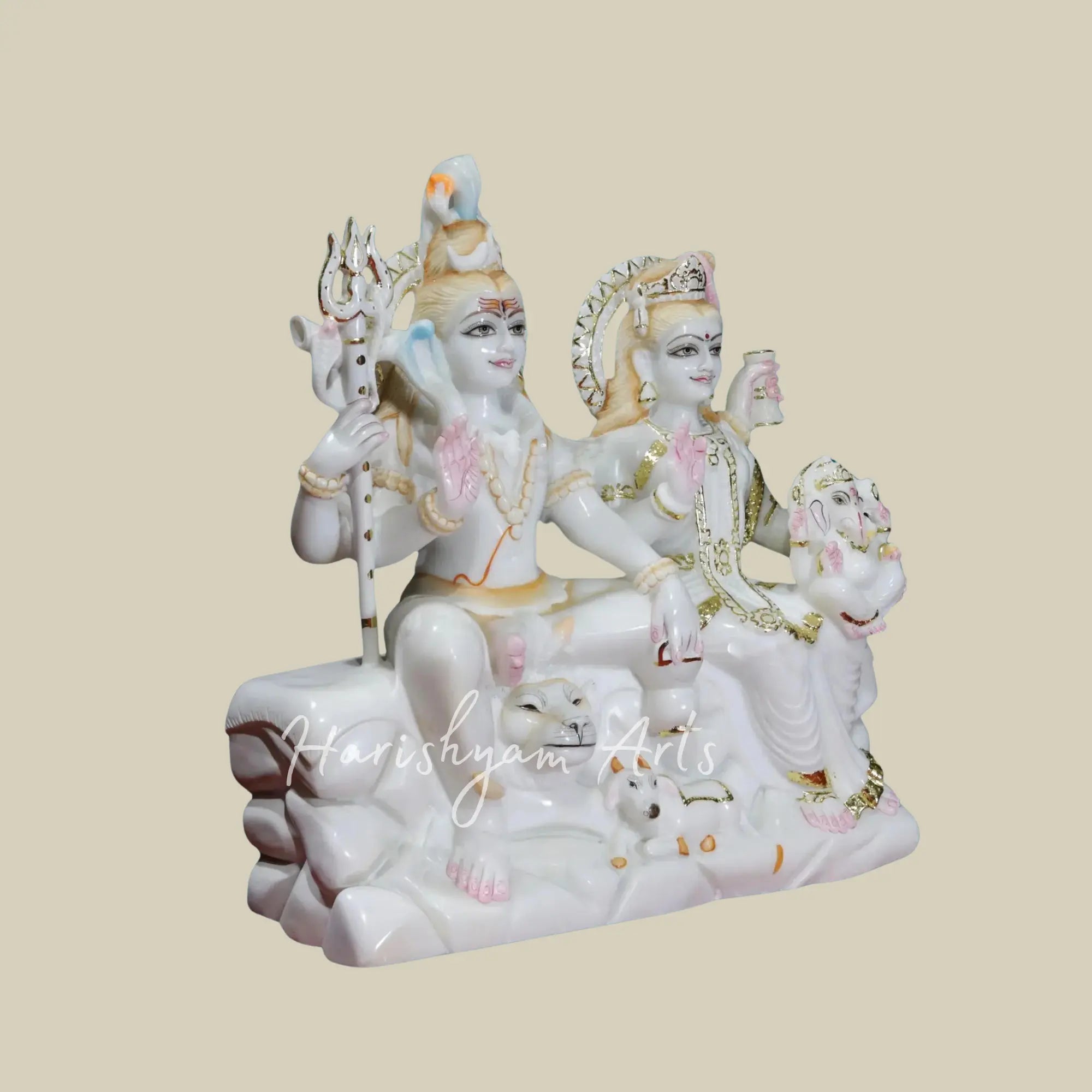 24 inches shiv parivar murti for mandir in makrana marble