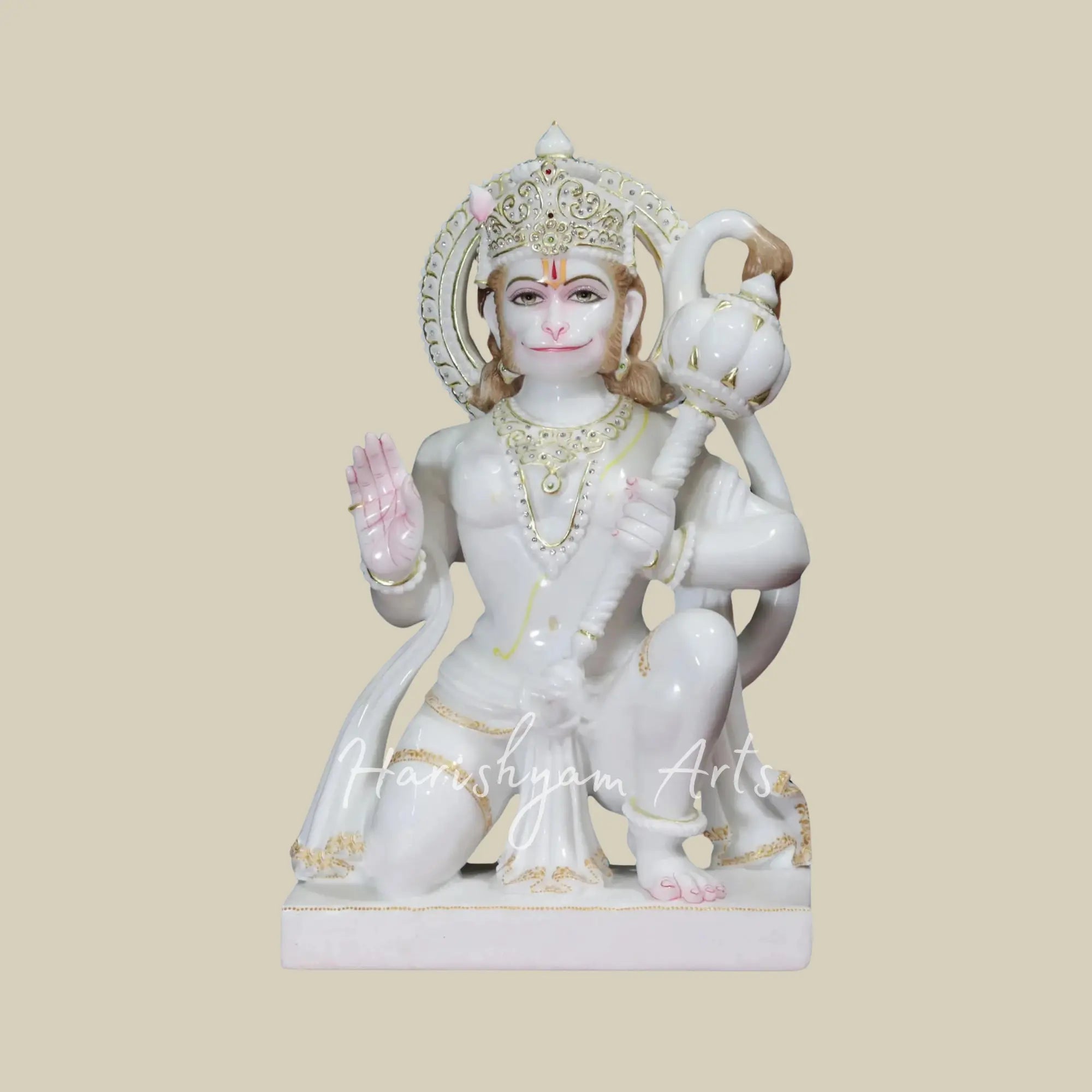 24" white hanuman ji murti