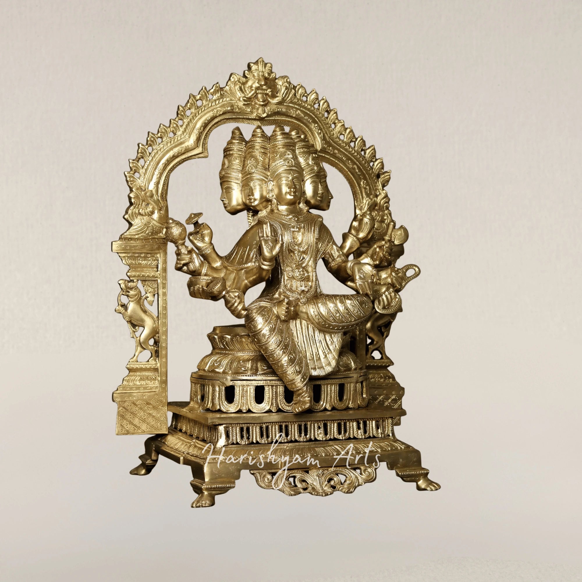 25" Goddess Gayatri Devi Bronze Idol Revered as Mother of the Vedas