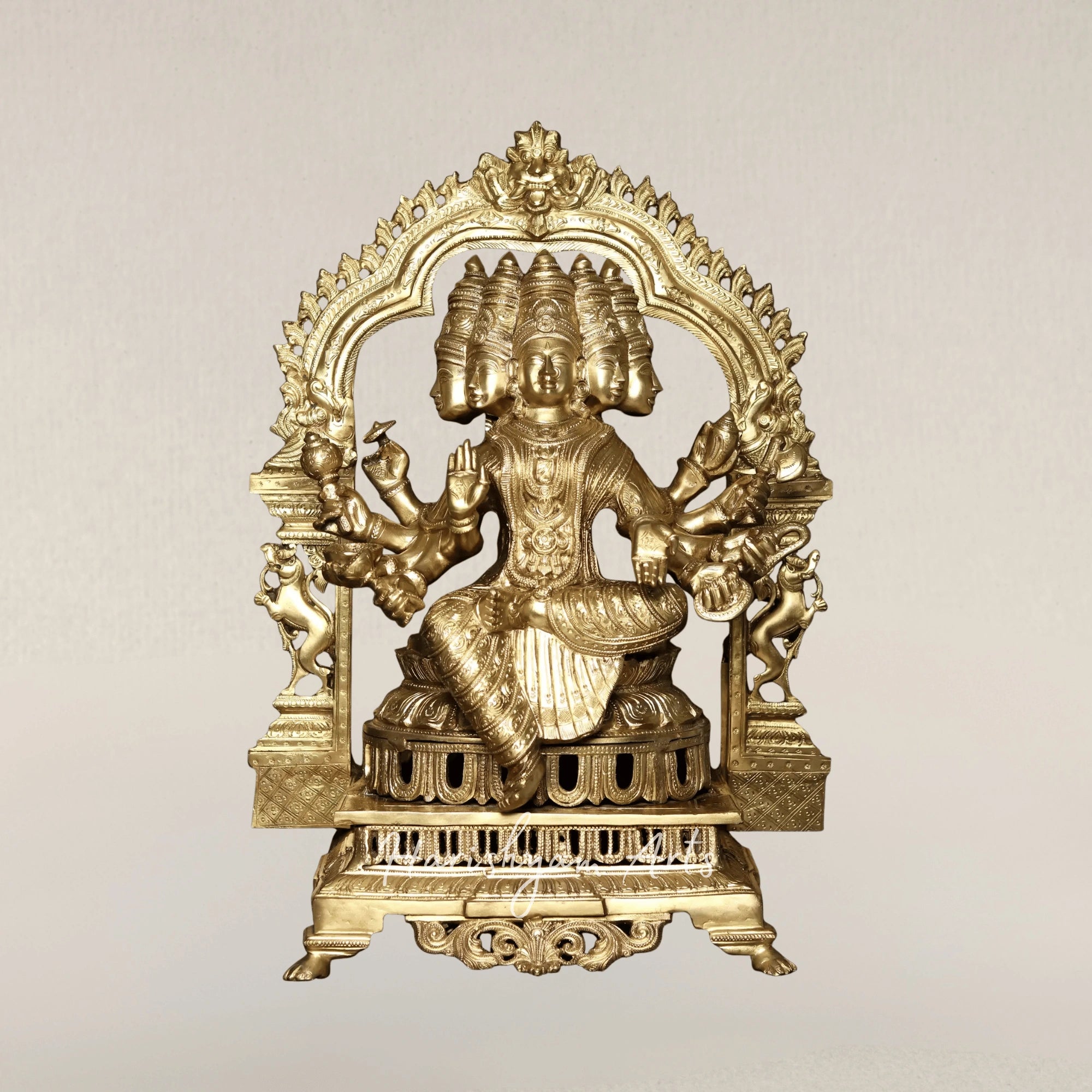 25" Goddess Gayatri Devi Bronze Idol Revered as Mother of the Vedas