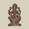 25" Lakshmi Goddess Wooden Statue Seated on a Lotus Flower with Polished Finish