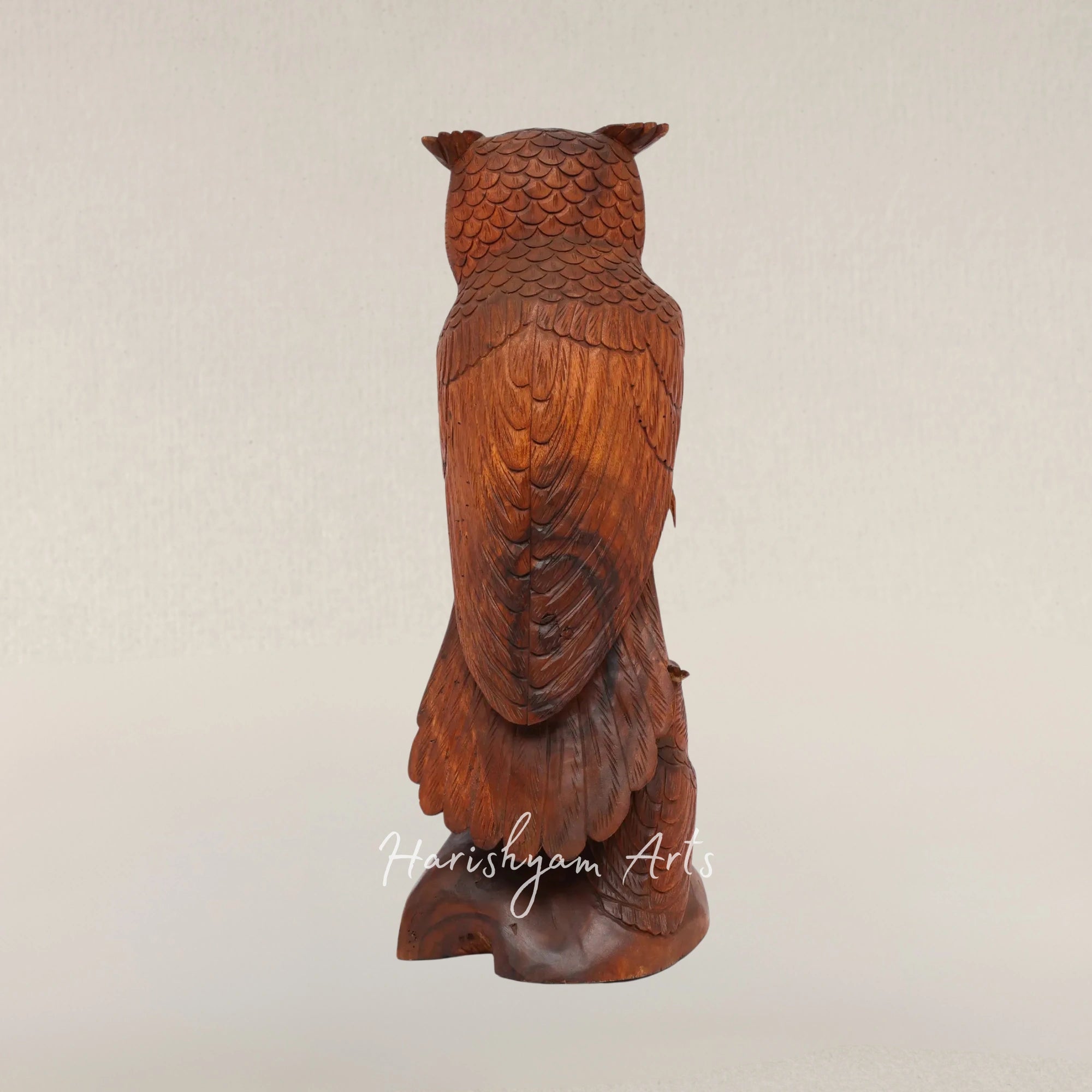 25" Mother Owl and Baby Owl Wood Sculpture Woodland Inspired Home Accent