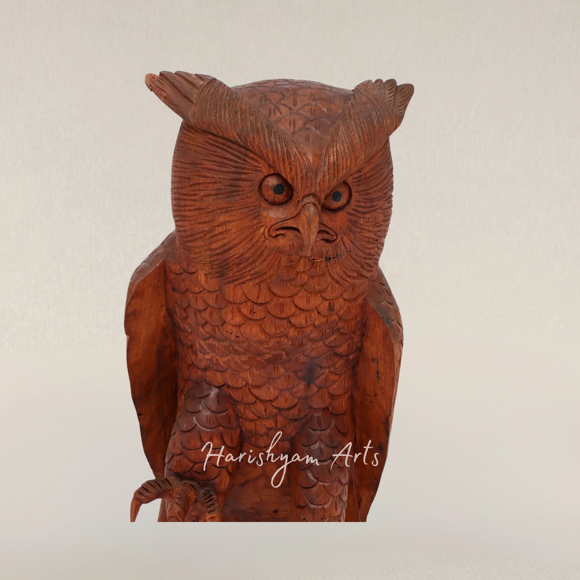 25" Mother Owl and Baby Owl Wood Sculpture Woodland Inspired Home Accent