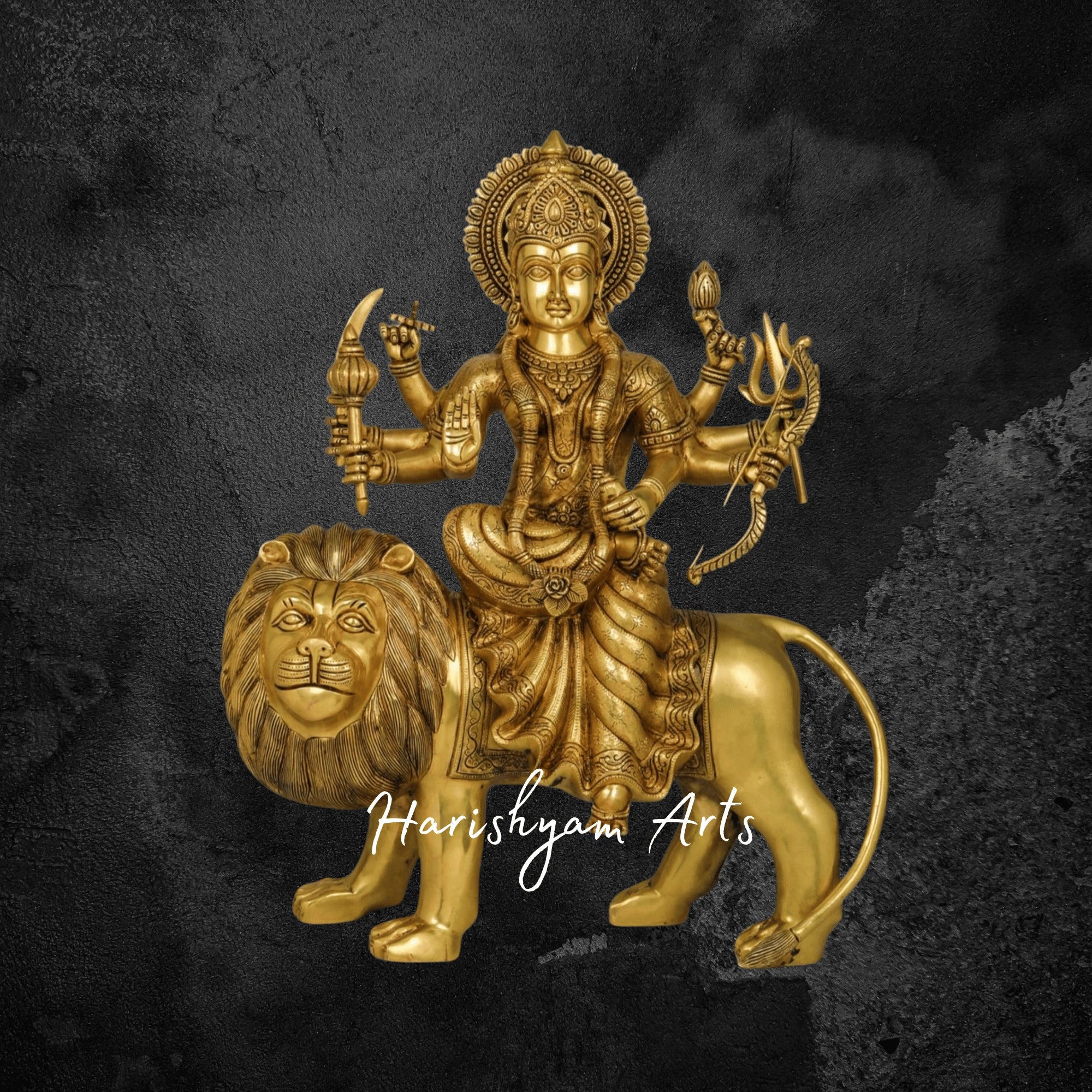 25" Superfine Brass Durga Mata Idol with Elegant Finish