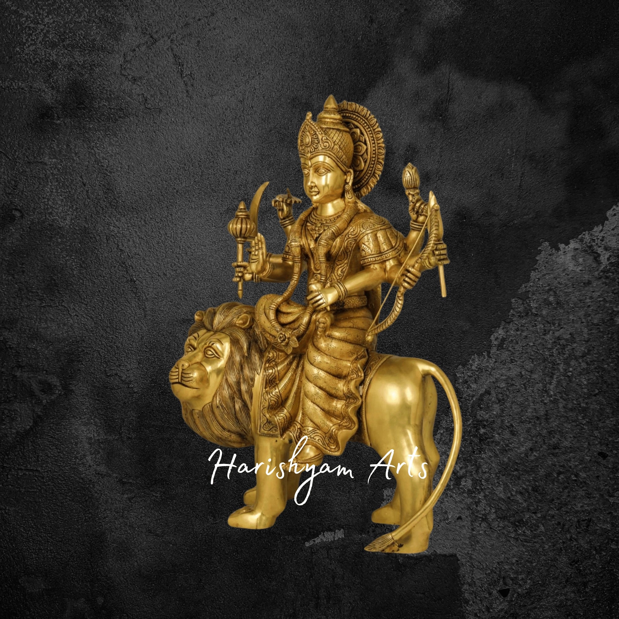 25" Superfine Brass Durga Mata Idol with Elegant Finish