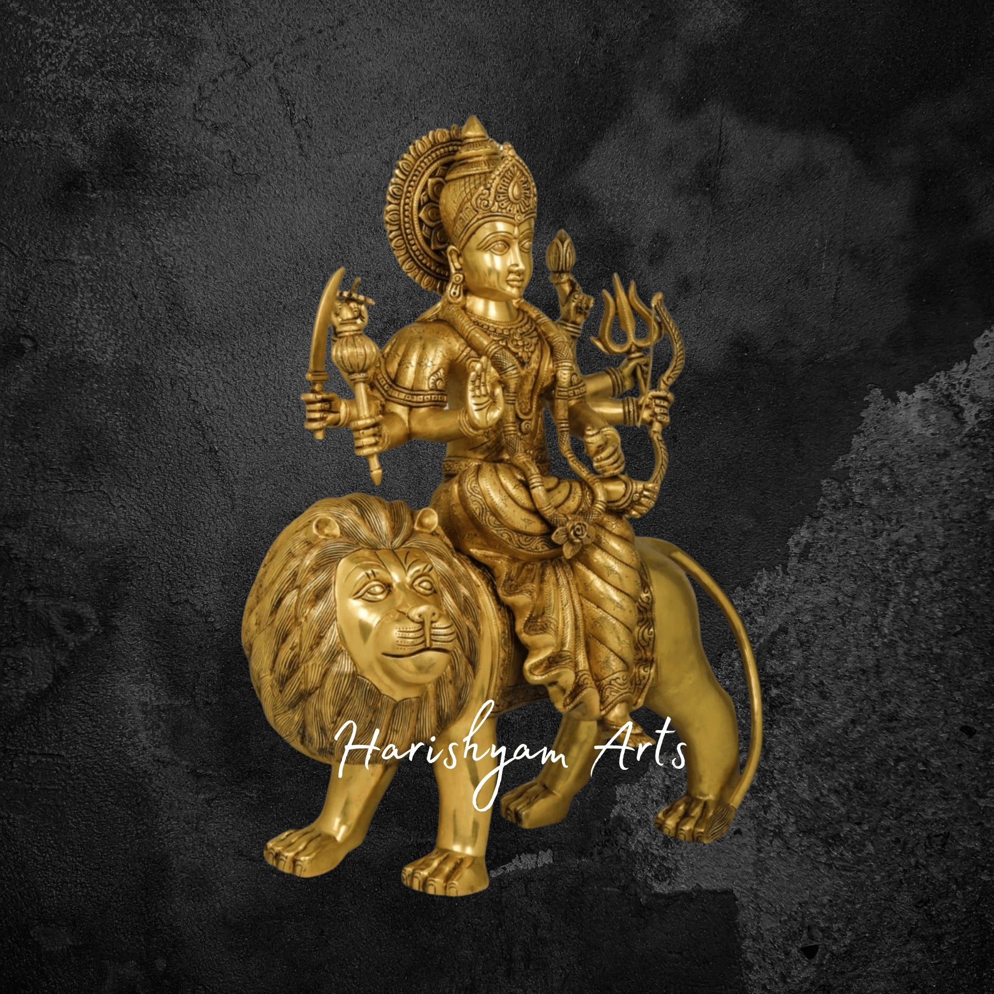 25" Superfine Brass Durga Mata Idol with Elegant Finish
