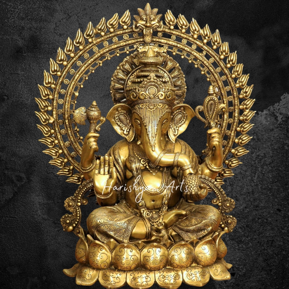 26" Ganpati Idol Seated on lotus base