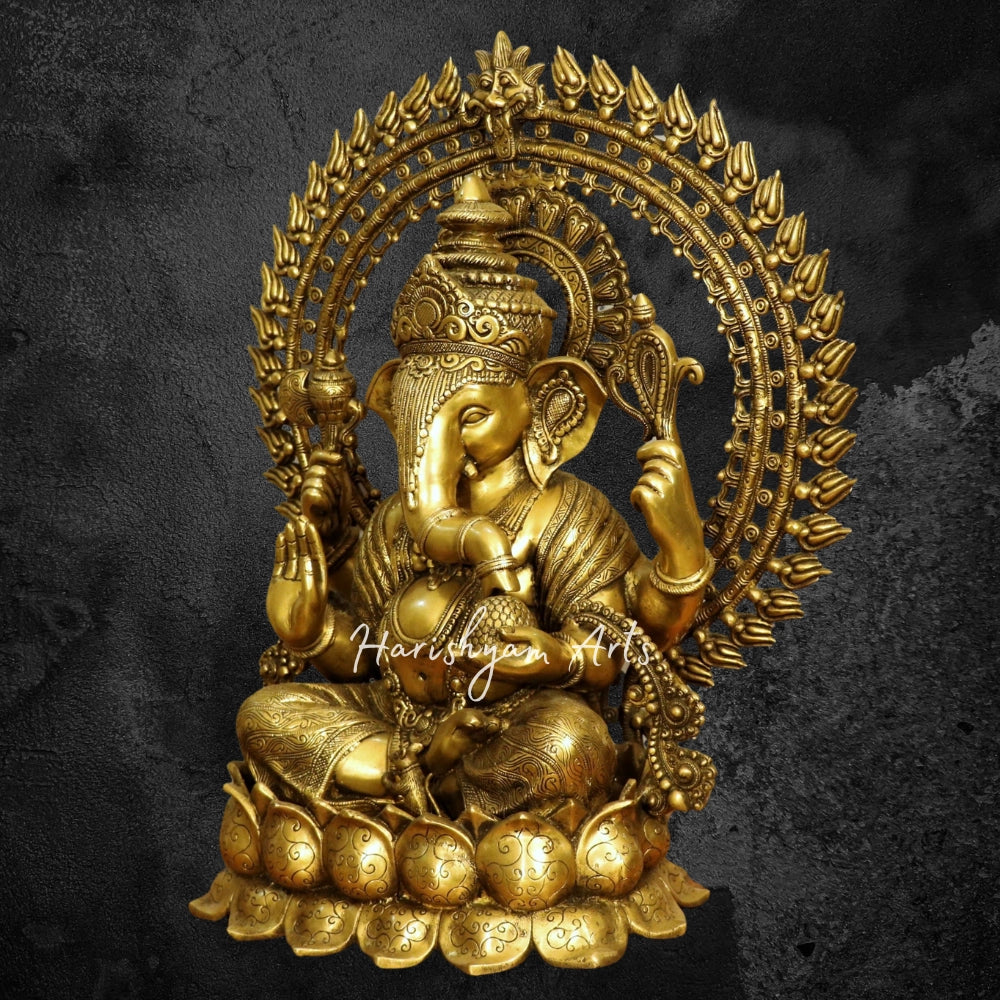 26" Ganpati Idol Seated on lotus base