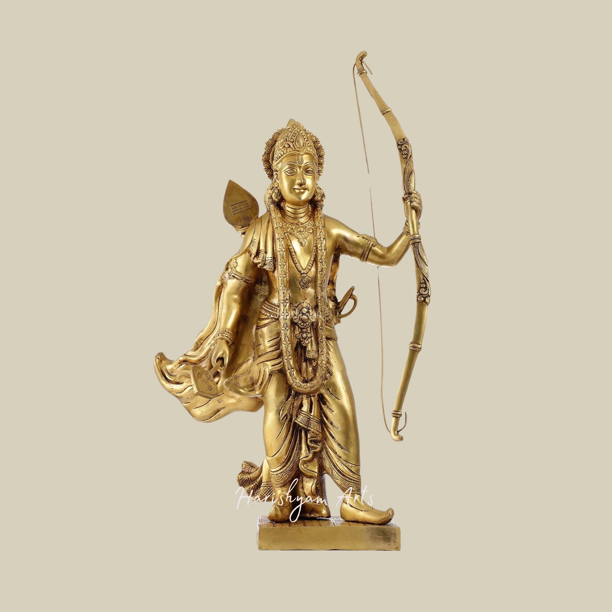 26" Handcrafted Brass Idol of Lord Shri Ram Chandra with Fine Detailing