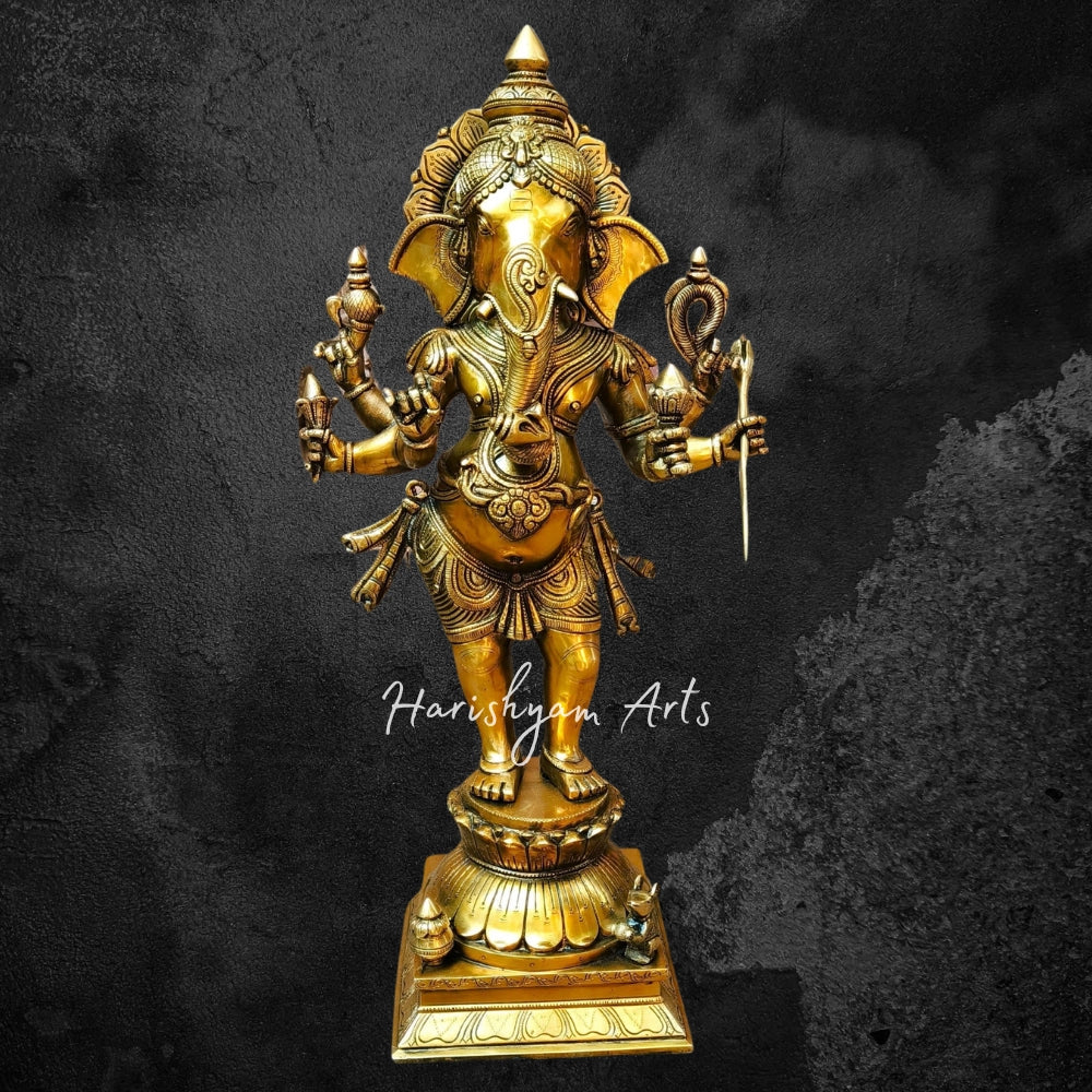 26" Six Hand Ganesha Ganesh murti Brass Idol