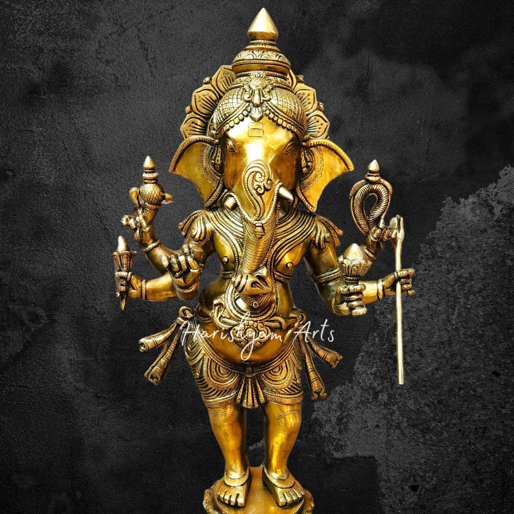 26" Six Hand Ganesha Ganesh murti Brass Idol