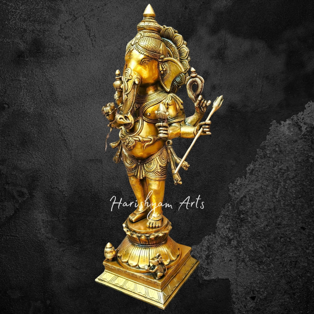 26" Six Hand Ganesha Ganesh murti Brass Idol