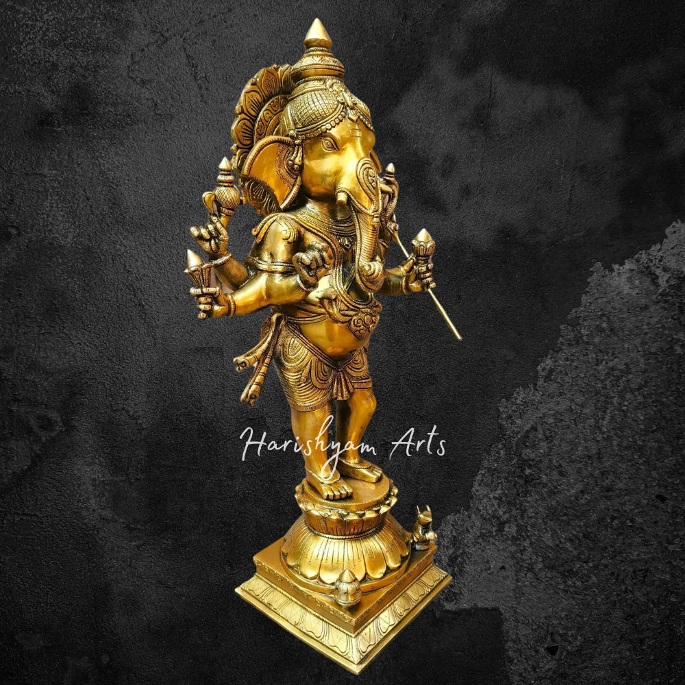 26" Six Hand Ganesha Ganesh murti Brass Idol