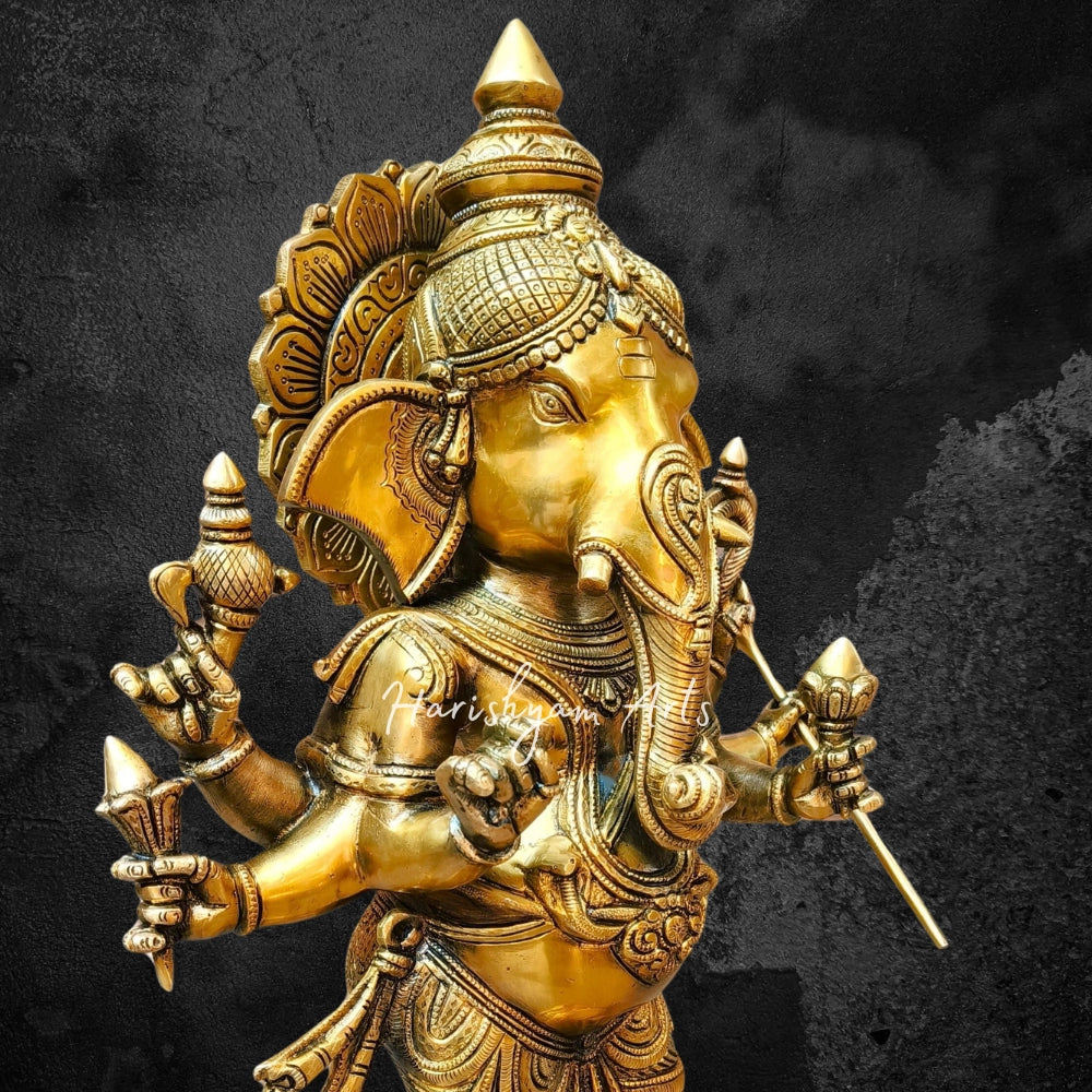 26" Six Hand Ganesha Ganesh murti Brass Idol