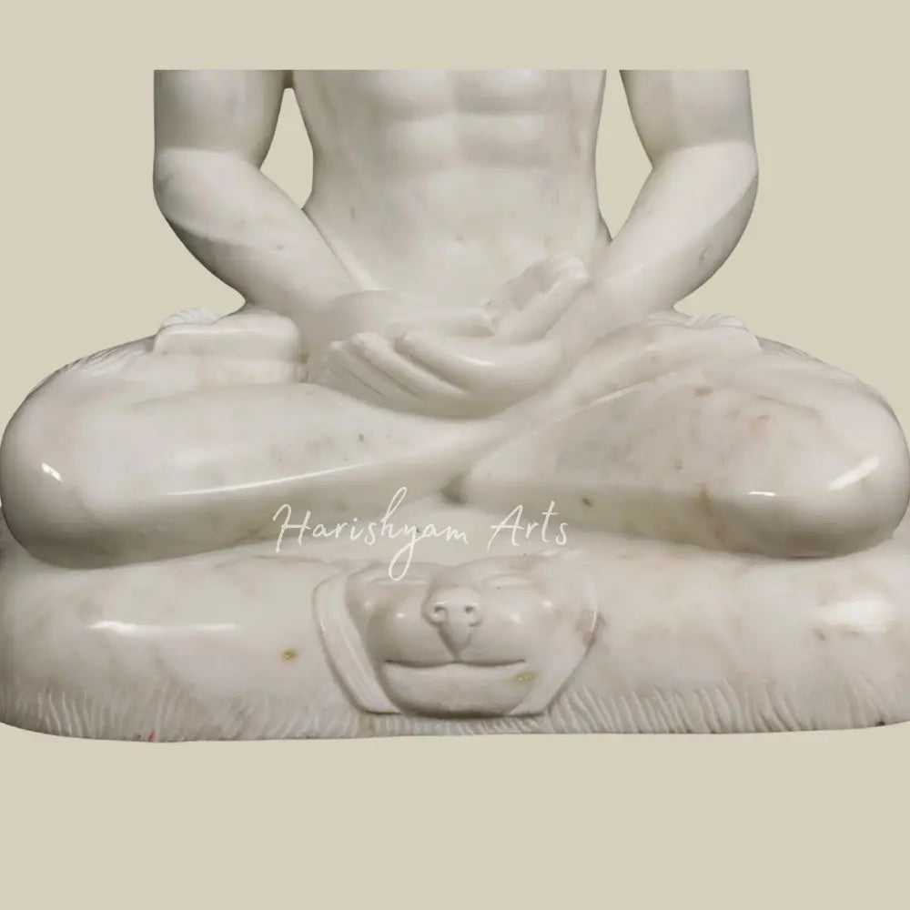 26" Handcarved Shiva White Marble Murti