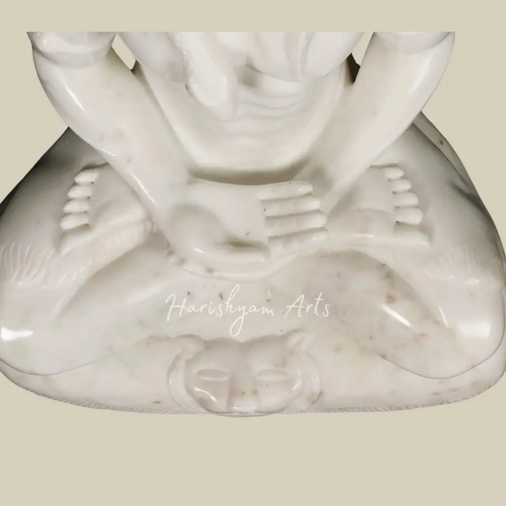 26" Handcarved Shiva White Marble Murti