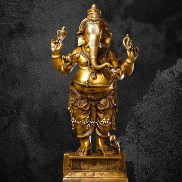 Standing Ganesha Brass Statue 27