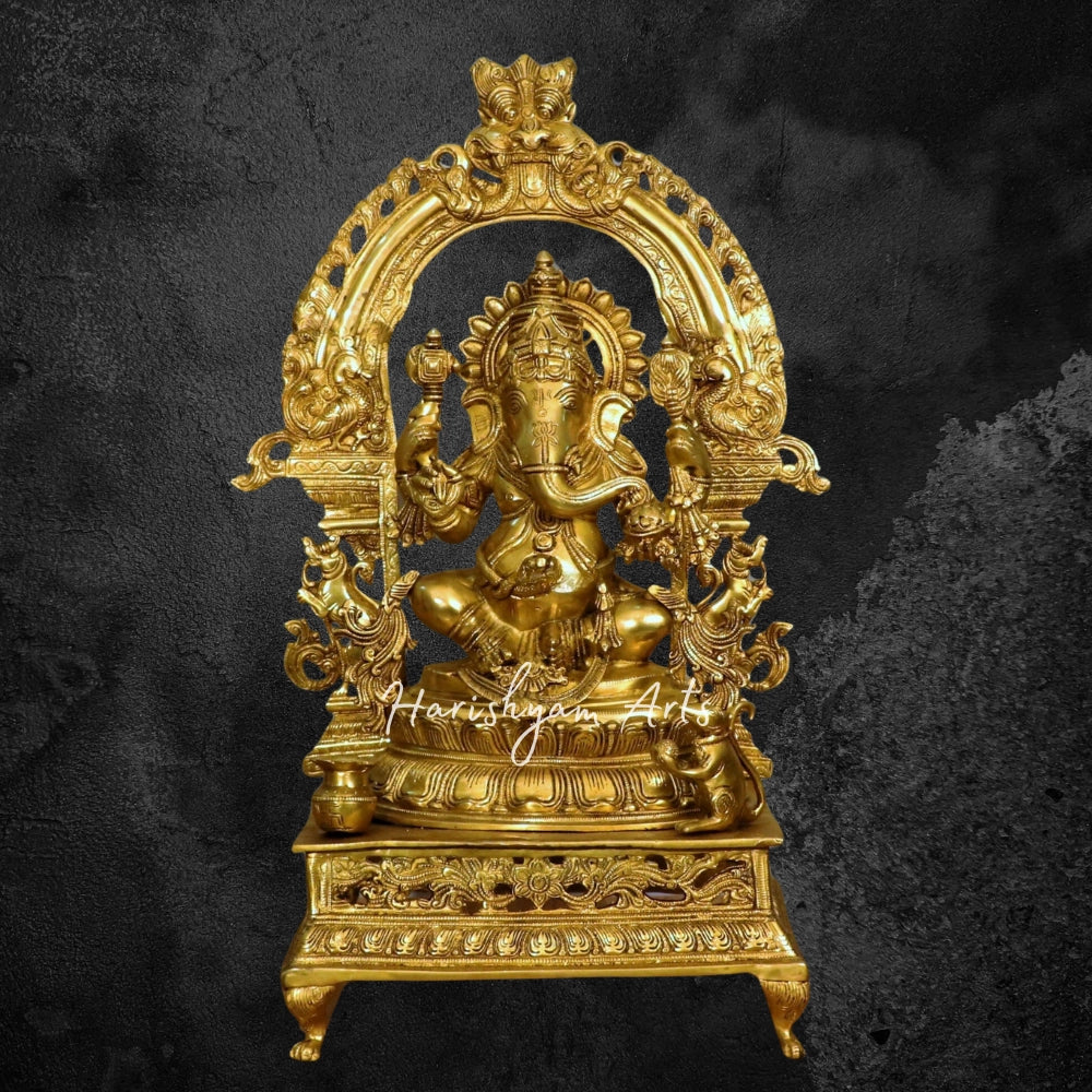 27" Brass Ganesh Statue