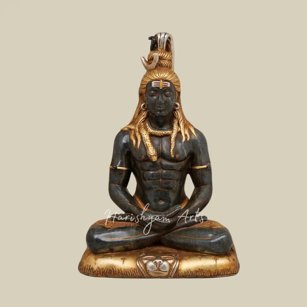 27" Black Marble Shiva Statue