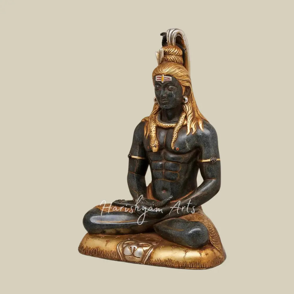 27" Black Marble Shiva Statue