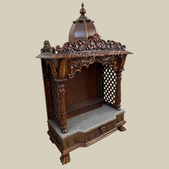 Handcarved Teak Wood Temple 27" Inches